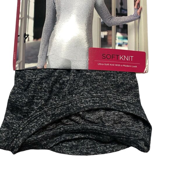 Cuddl Duds Long Sleeve Crew Soft Knit w/Thumb Holes Women's Size X-Small Gray - Picture 6 of 15